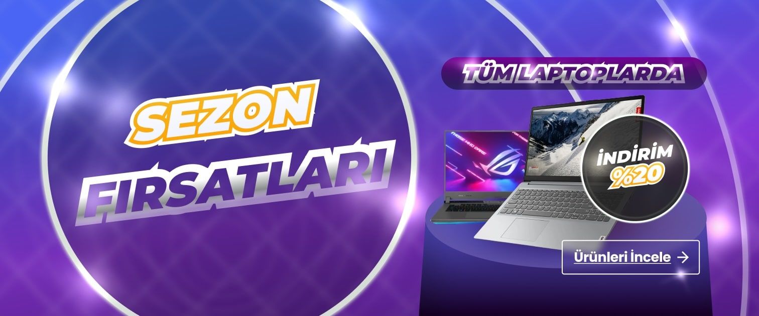Laptop'larda Net Yüzde 20 İndirim!