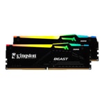 Kingston Fury Beast RGB 64GB (2x32GB) 6400MHz DDR5 CL32 EXPO Ram (KF564C32BBEAK2-64TR) - Yüksek Performanslı Bellek