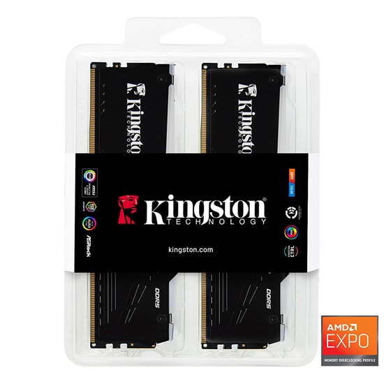 Kingston Fury Beast RGB 64GB (2x32GB) 6400MHz DDR5 CL32 EXPO Ram (KF564C32BBEAK2-64TR) - Yüksek Performanslı Bellek