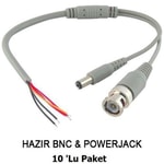 Balandi BNC Konnektör ve Power Jack Kablo 10'lu Paket - Güvenlik Kamerası Montaj ve Bağlantı Ekipmanı Seti