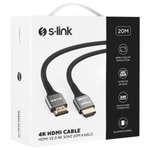 S-Link SLX-HD4K20 19+1 Hdmi to Hdmi 20 Metre Metal V2.0 4K (4096*2160) 30hz Kablo