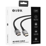 S-Link SLX-HD4K015 19+1 Hdmi to Hdmi 1.5 Metre Metal V2.0 4K (4096*2160) 60hz Kablo