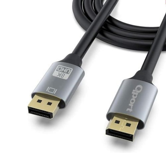 Qport Q-DP34 3 Metre 1.4V DisplayPort Kablo - 8K Ultra Yüksek Çözünürlüklü Görüntü ve Ses Aktarım Kablosu