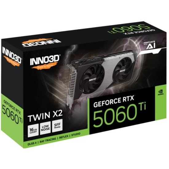 Inno3D RTX 5060 Ti Twin X2 16GB GDDR7 Ekran Kartı (N506T2-16D7-191073N) - 128-Bit, 3xDP, HDMI, DLSS, G-Sync, VR