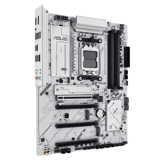 Asus B650E MAX GAMING WIFI W AM5 DDR5 BEYAZ Ana Kart - 8000MHz(OC), 3xM.2, PCIe 5.0, Wi-Fi 6E, AI Destekli, ATX, BT 5.3