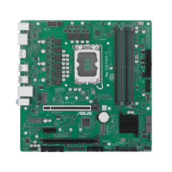 Asus PRO Q870M-C-CSM Intel VPro LGA1851 Anakart - DDR5 6400MT/s, 2xDP, HDMI, Çift M.2, USB 3.2, Micro-ATX, TPM