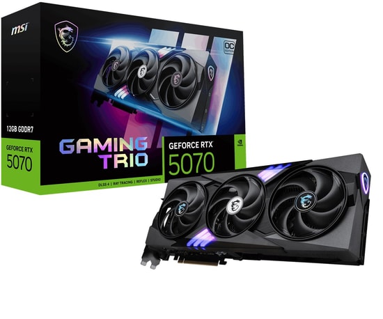 MSI GeForce RTX 5070 Gaming Trio OC 12GB GDDR7 Ekran Kartı - 2610 MHz, 192 Bit, Ray Tracing, DLSS 4, RGB LED, HDMI, 3xDP