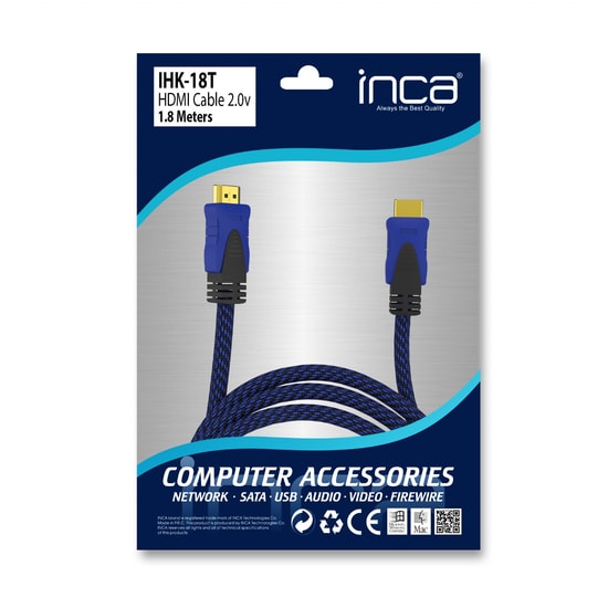 INCA IHK-18T 1.8 Metre HDMI 2.0 Altın Uçlu Kablo - 4K Ultra HD, 3D Desteği