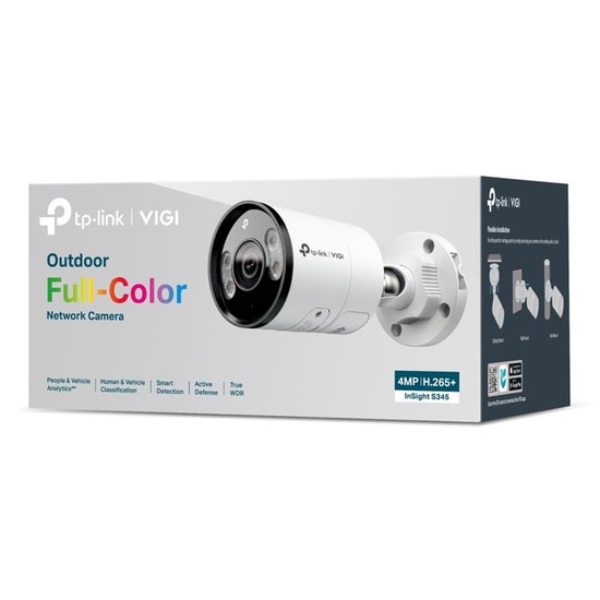 TP-Link Vigi InSight S345 (2.8mm) 4MP Bullet Kamera - 30m IR, Full Color, İnsan/Araç Algılama, Çift Yönlü Konuşma, IP67