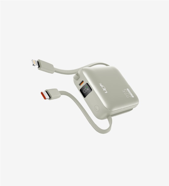 LinkTech PD22 Hızlı Şarj 22.5W PD 10.000 mAh Dahili Kablolu Gri Renkli Powerbank