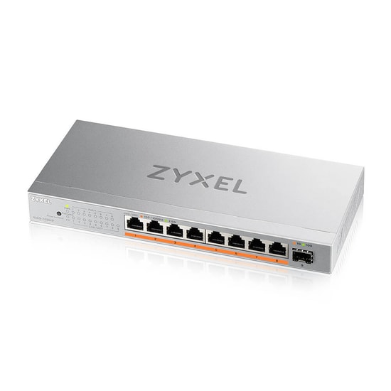 Zyxel XMG-108HP 8 Port 2.5G PoE+ RJ45 + 1x10G SFP+ Port Multi Gigabit Metal Kasa Yönetilemez Desktop 100W POE Switch