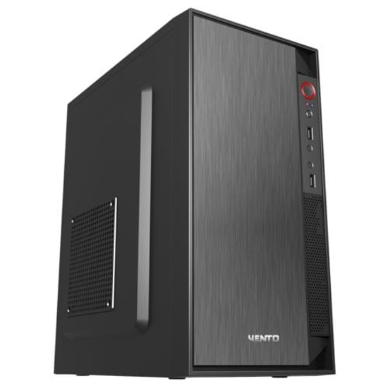 VENTO VS119S 300W PSU'lu Micro ATX Kasa: 3x USB 3.2, 1x 2.5" & 1x 3.5" Disk Yuvalı, 4 Fan Kapasiteli, Siyah Kasa