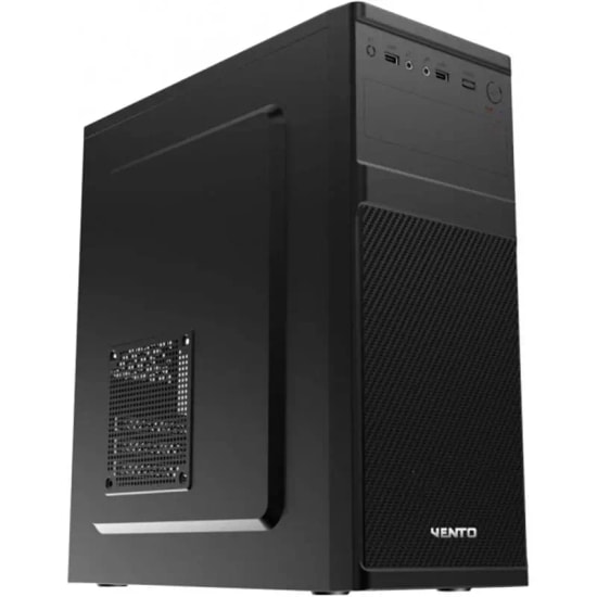 Vento VS121S 350W Peak (300W Gerçek) Siyah ATX Kasa - 4 Fan Yuvası, 2x SSD, 1x HDD, 3x USB, Mikrofon ve Kulaklık Girişli