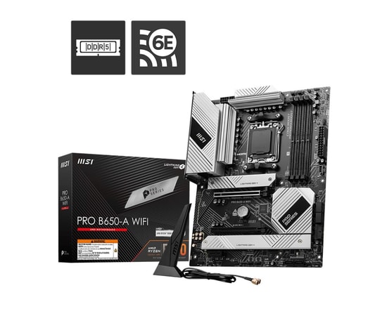 MSI PRO B650-A WIFI Anakart: AM5, DDR5 7600(OC), 3xM.2, USB 20Gbps, 2.5G LAN, Wi-Fi 6E, ATX, Genişletilmiş Heatsink