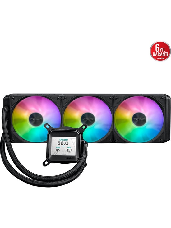 ASUS PRIME LC 360 ARGB LCD AIO Siyah İşlemci Sıvı Soğutucu - Hepsi dahil, CPU/GPU Bilgisi, Asetek Pompa, 6 Yıl Garanti
