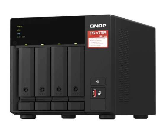 QNAP TS-473A-8G 4xDisk 2xM.2 Yuvalı Siyah Tower NAS: AMD Ryzen İşlemci, 8GB DDR4 RAM, 2.5G Ethernet, 10Gb SFP+, USB 3.2