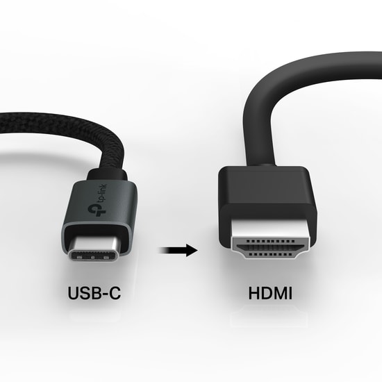 TP-Link UA520C USB-C - HDMI 4K 60Hz Adaptör: Tak&Çalıştır, Yüksek Uyumluluk, Alüminyum Alaşımlı, 10cm Örgülü Kablo