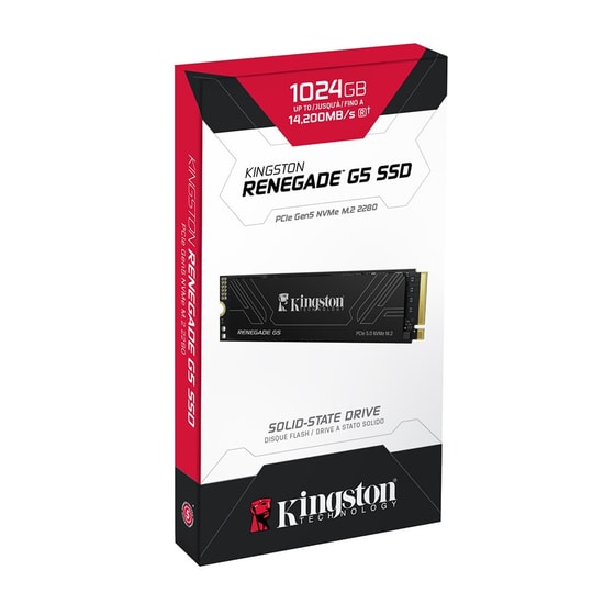 Kingston Renegade 1TB Gen5 M.2 NVMe PCIe 5.0 SSD (SRNG2S/1T0) - 14200/11000 MB/s Okuma/Yazma, SLC Önbellek, PS5 Uyumlu