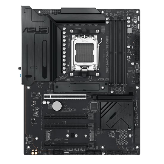 ASUS X870 MAX GAMING WIFI7 Anakart: AMD AM5, DDR5 8000MHz, PCIe 5.0, WiFi 7, 5Gbit LAN, Çift USB4, 3xM.2, Aura RG, ATX