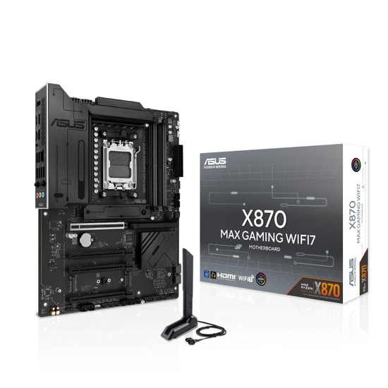 ASUS X870 MAX GAMING WIFI7 Anakart: AMD AM5, DDR5 8000MHz, PCIe 5.0, WiFi 7, 5Gbit LAN, Çift USB4, 3xM.2, Aura RG, ATX