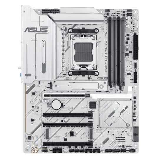 ASUS X870 MAX GAMING WIFI7 W Beyaz Anakart: AMD AM5, DDR5 8000MHz, Çift USB4, 3xM.2, WiFi 7, 5Gbit LAN, AURA RGB, ATX