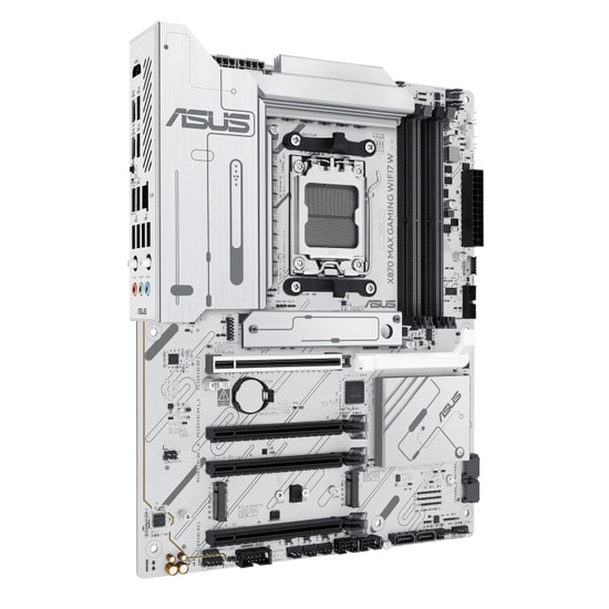 ASUS X870 MAX GAMING WIFI7 W Beyaz Anakart: AMD AM5, DDR5 8000MHz, Çift USB4, 3xM.2, WiFi 7, 5Gbit LAN, AURA RGB, ATX