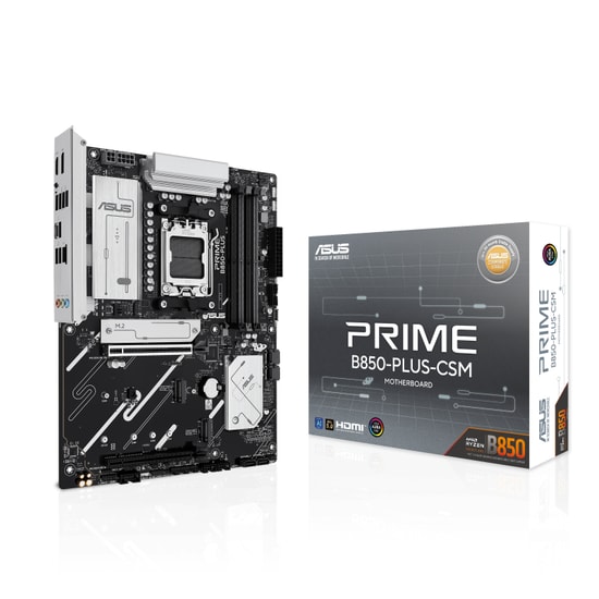 ASUS PRIME B850-PLUS-CSM Anakart: AMD AM5, DDR5 8000MHz, 3xM.2, DP, HDMI, USB 3.2, AURA RGB, 2.5G LAN, ATX