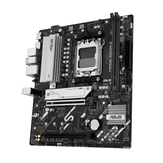 ASUS PRIME B850M-K Anakart: AMD B850, AM5, DDR5 8200MHz, Çift M.2, DP, HDMI, USB 3.2, AURA RGB, 2.5G LAN, mATX