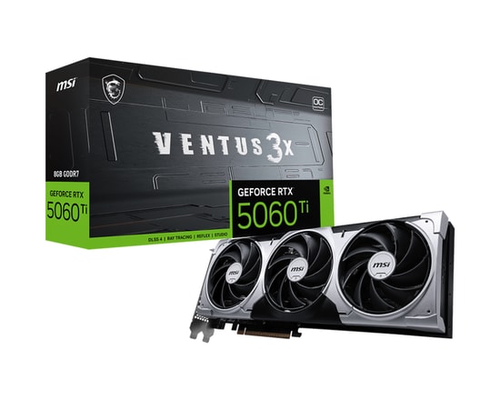 MSI GeForce RTX 5060 Ti Ventus 3X OC 8GB GDDR7 Ekran Kartı - 128 Bit, Ray Tracing, DirectX 12 Ultimate