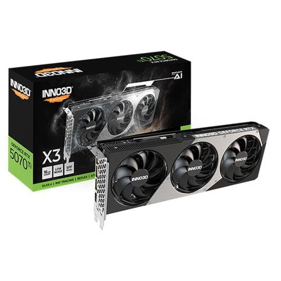 Inno3D RTX 5070 TI X3 16GB Ekran Kartı (N507T3-16D7-176068N) - 256bit, GDDR7, 3xDP, HDMI, DLSS 4, Reflex 2