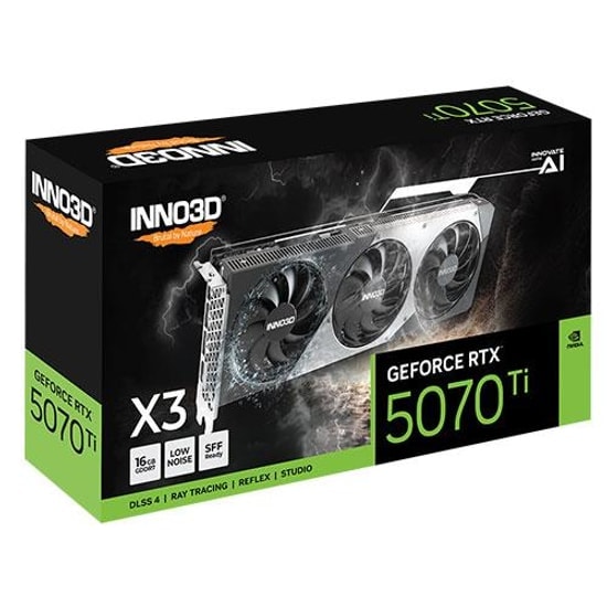 Inno3D RTX 5070 TI X3 16GB Ekran Kartı (N507T3-16D7-176068N) - 256bit, GDDR7, 3xDP, HDMI, DLSS 4, Reflex 2
