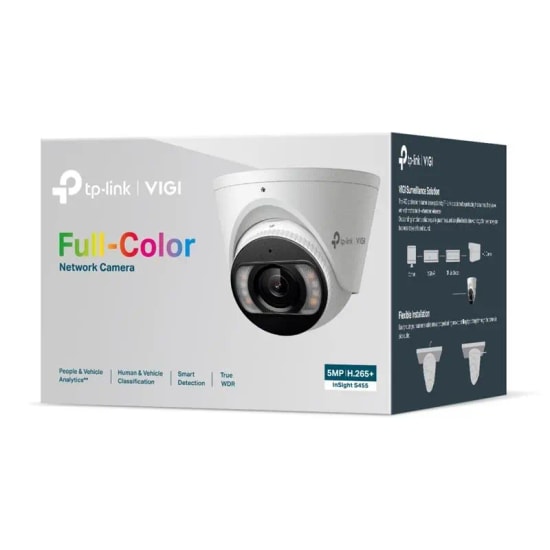 TP-Link VIGI InSight S455 5MP Dome IP Kamera - 2.8mm Lens, 30 Metre IR, 7/24 Full Color, İnsan/Araç Algılama, Mikrofonlu