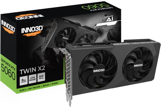 Inno3D GeForce RTX 5060 Twin X2 8GB GDDR7 Ekran Kartı (N50602-08D7-195071N) - 128 Bit, 3xDP, HDMI