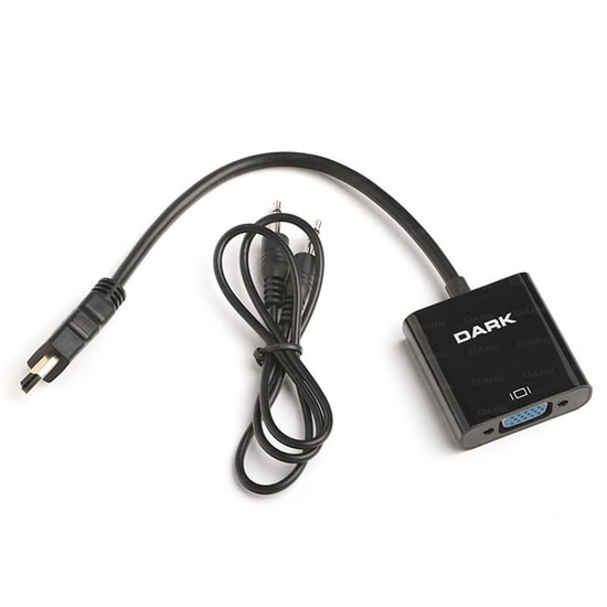 Dark DK-HD-AHDMIXVGA HDMI to VGA Aktif Dönüştürücü (Full HD, Ses Çıkışı, Kablolu, Sabitleme Vidalı) HDMI 1.3 Bağlantı
