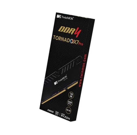TwinMOS TornadoX7 Pro 16GB 3200MHz DDR4 CL16 Soğutuculu Masaüstü RAM (TMD416GB3200D16BKX7P) - 1.35V Performans Belleği