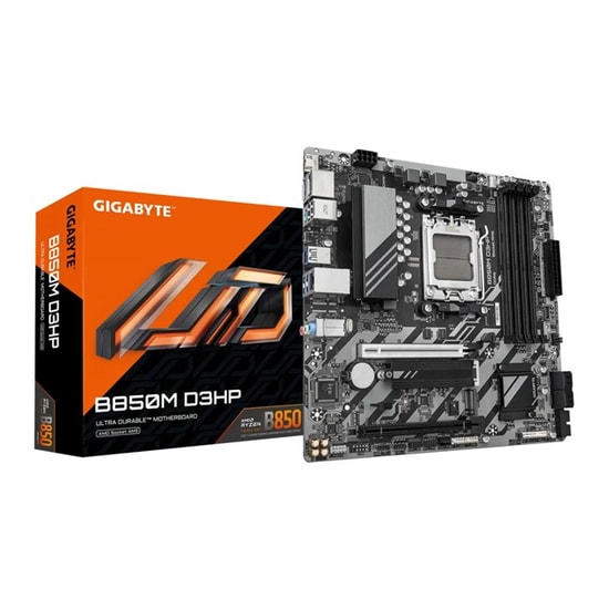Gigabyte B850M-D3HP AM5 Anakart: Ryzen 9000 Serisi, DDR5 8200MHz(OC), Çift M.2, HDMI 2.1, DP 1.4, USB 3.2, MicroATX