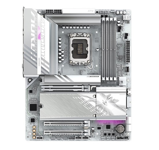 Gigabyte B860 Aorus Elite Wifi 7 Ice Anakart: Intel LGA1851, DDR5 8200MHz (OC), HDMI, DP, USB 10G, Type-C, 2.5G LAN, ATX