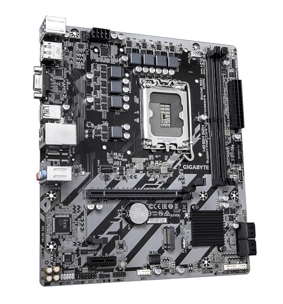 Gigabyte H810M S2H D5 Anakart: LGA1851, DDR5 6400MHz, VGA, HDMI, DP, USB 3.2, PCIe Gen.4x4 M.2, 1G LAN, Micro ATX