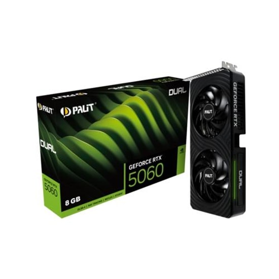 Palit GeForce RTX 5060 Dual 8GB GDDR7 Ekran Kartı (128 Bit, 3xDP, HDMI) - NE75060019P1-GB2063D