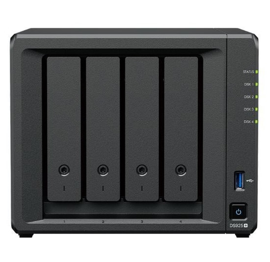 Synology DS925 Plus NAS: 4 Disk Yuvalı, AMD İşlemci, 4GB DDR4 ECC RAM, 2x2.5GbE Lan Portu, Çift M.2 NVMe, 2xUSB 3.2