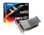 MSI GeForce 210 1GB GDDR3 Low Profile Ekran Kartı (GT210-N210-1GD3-LP-1G) - VGA, DVI, HDMI, 64 Bit, PCIe 2.0