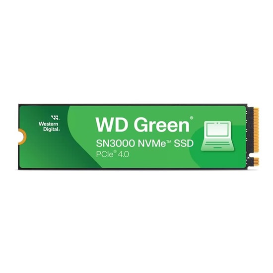WD Green SN3000 2TB M.2 NVMe 3D NAND SSD (WDS200T4G0E) - 5000/4200 MB/s Okuma/Yazma Hızı, PCIe Gen 4x4, SLC Destekli