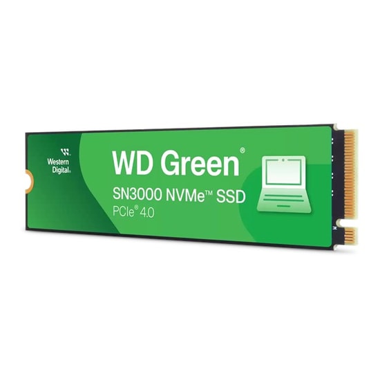 WD Green SN3000 2TB M.2 NVMe 3D NAND SSD (WDS200T4G0E) - 5000/4200 MB/s Okuma/Yazma Hızı, PCIe Gen 4x4, SLC Destekli