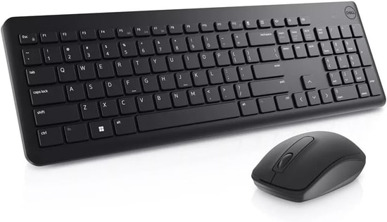 Dell KM3322W Siyah Kablosuz Klavye Mouse Set (580-AKFZ) - İngilizce Q Düzen, 1000 DPI Fare, Uzun Pil Ömrü