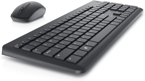 Dell KM3322W Siyah Kablosuz Klavye Mouse Set (580-AKFZ) - İngilizce Q Düzen, 1000 DPI Fare, Uzun Pil Ömrü