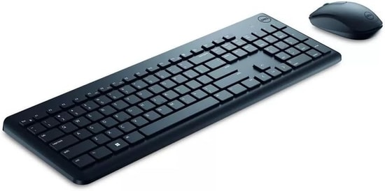 Dell KM3322W Siyah Kablosuz Klavye Mouse Set (580-AKFZ) - İngilizce Q Düzen, 1000 DPI Fare, Uzun Pil Ömrü