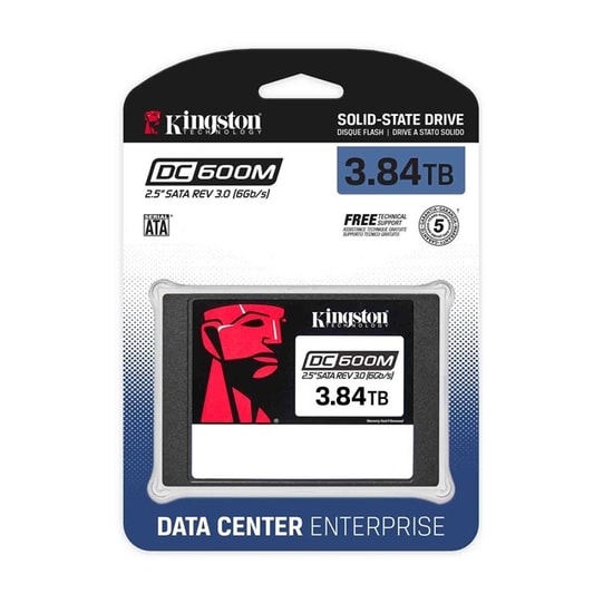 Kingston DC600M 3.84TB Enterprise SATA 2.5" SSD (SEDC600M/3840G) - 560/530MB/s Okuma/Yazma, 7mm, PLP, Veri Merkezi SSD