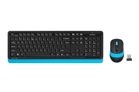 A4 Tech Fstyler FG1010 Kablosuz Türkçe Q Klavye Mouse Seti - Mavi Renki Multimedya, 2000DPI, 2.4 GHz USB Alıcı