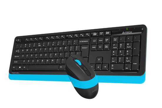 A4 Tech Fstyler FG1010 Kablosuz Türkçe Q Klavye Mouse Seti - Mavi Renki Multimedya, 2000DPI, 2.4 GHz USB Alıcı