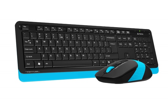 A4 Tech Fstyler FG1010 Kablosuz Türkçe Q Klavye Mouse Seti - Mavi Renki Multimedya, 2000DPI, 2.4 GHz USB Alıcı